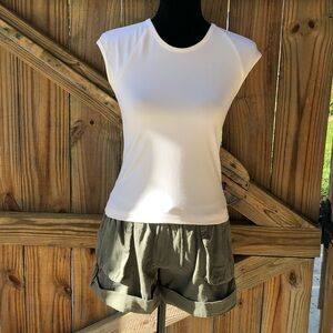 Pezzi Short Sleeve Cream Stretch Top M